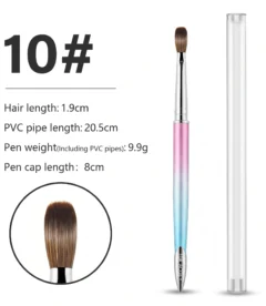 Meem'z 100% Pure Kolinsky Acrylic Nail Brush - Size 10