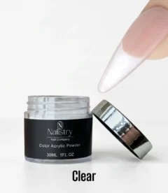 Nailistry acrylic powder 30g clear transparent for nail extensions exclusively in Pakistan