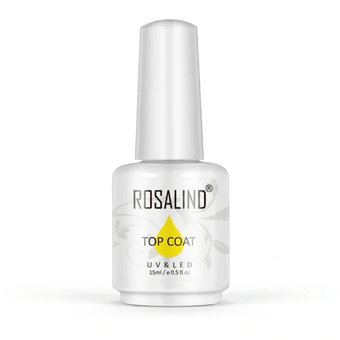 Rosalind no-wipe UV gel top coat 15ml high gloss clean cure for professional gel nails in Pakistan