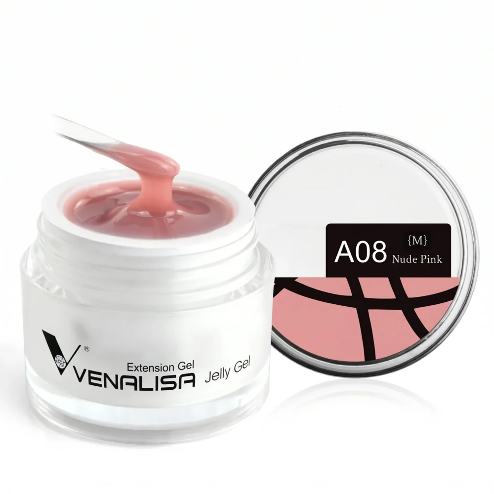 Venalisa hard jelly extension builder gel nude pink A08 for natural skin tone nail extensions in Pakistan