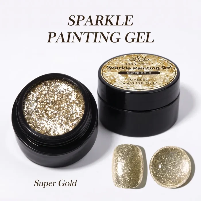 Born Pretty sparkle painting gel 5ml super gold metallic for nail art detailing in Pakistan
