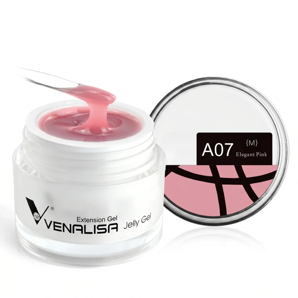 Venalisa hard jelly extension builder gel elegant pink A07 medium pink for nail extensions in Pakistan