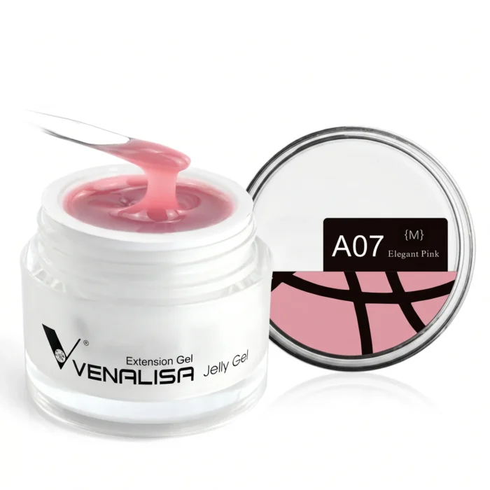 Venalisa hard jelly extension builder gel elegant pink A07 medium pink for nail extensions in Pakistan