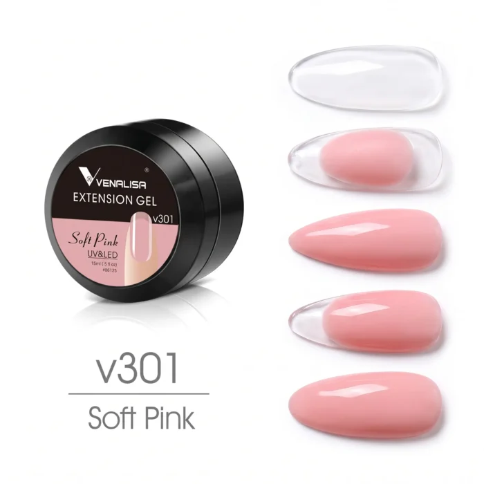 Venalisa extension builder gel TPO free HEMA free soft pink V301 hypoallergenic for nail extensions in Pakistan