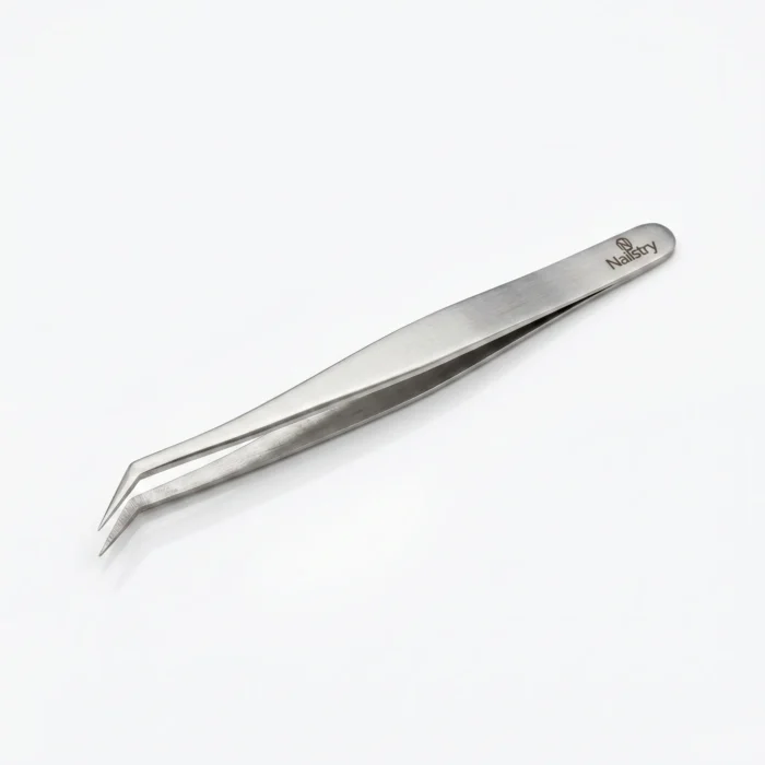 Nailistry professional lash extension tweezer type C 45 degree angled tip for classic lash work in Pakistan Nailistry professional lash extension tweezer type C 45 degree angled tip for classic lash work in Pakistan