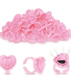 Meem'z heart shape lash glue rings disposable finger holder for lash extension application in Pakistan