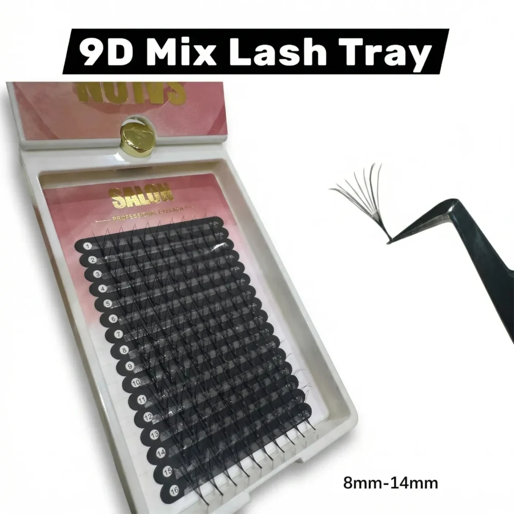 Meem'z 9D pre-made volume lash extension fans mix tray mega volume for lash technicians in Pakistan