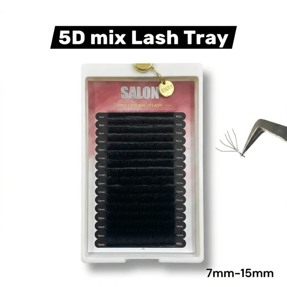 Meem'z 5D pre-made volume lash extension fans mix tray for professional volume lash sets in Pakistan