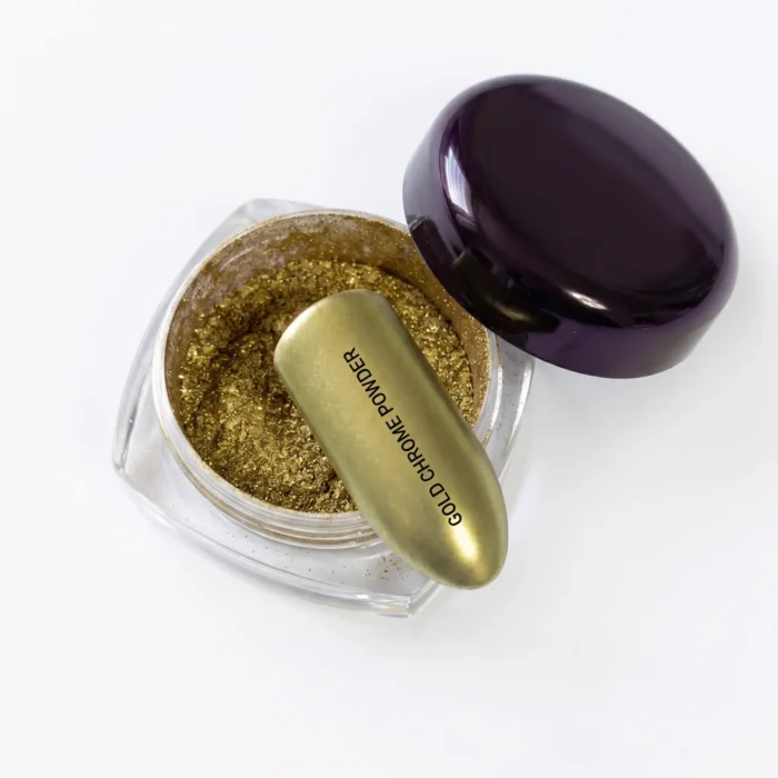 Meem'z gold chrome nail powder mirror metallic for chrome nail art in Pakistan Meem'z gold chrome nail powder mirror metallic for chrome nail art in Pakistan