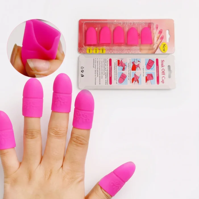 Meem'z soak off nail caps plastic clips for hands-free gel polish removal in Pakistan