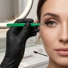 Meem'z lash extension tweezer type B green curved volume for volume lash fan making in Pakistan