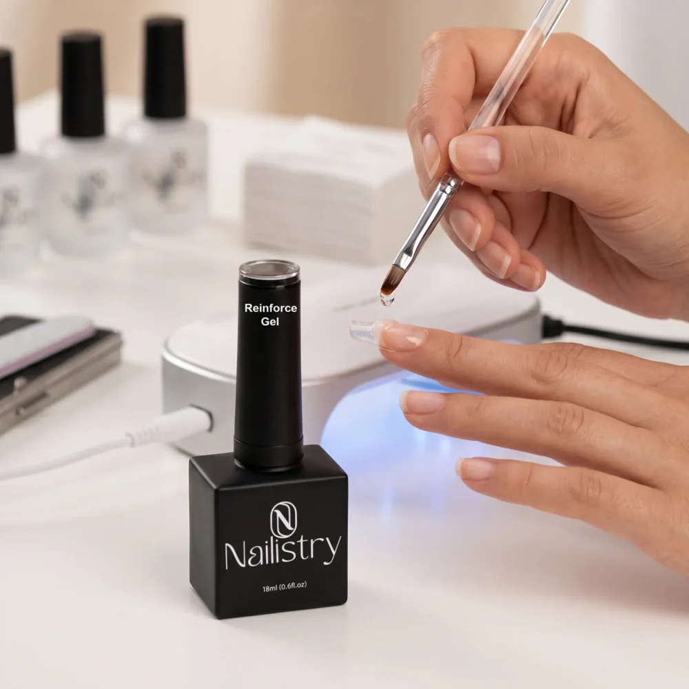 Nailistry reinforcement gel 18ml strengthening base for thin weak nails exclusively in Pakistan