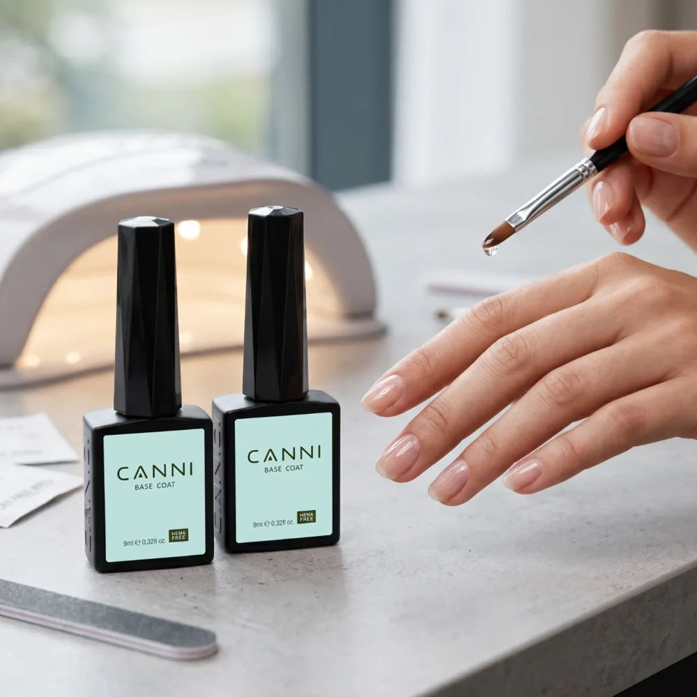 Canni HEMA free base coat 9ml safe formula for sensitive skin clients in Pakistan