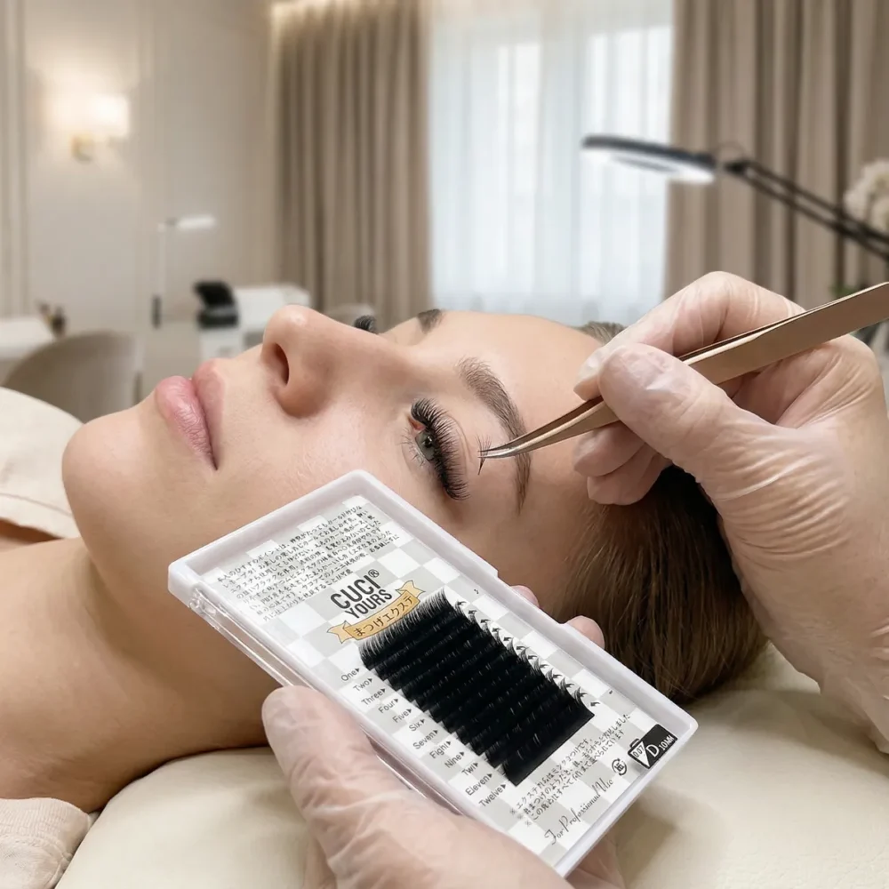 Cuci Yours lash extension tray 0.07mm D curl 10mm PBT professional for volume lash sets in Pakistan Cuci Yours lash extension tray 0.07mm D curl 10mm PBT professional for volume lash sets in Pakistan