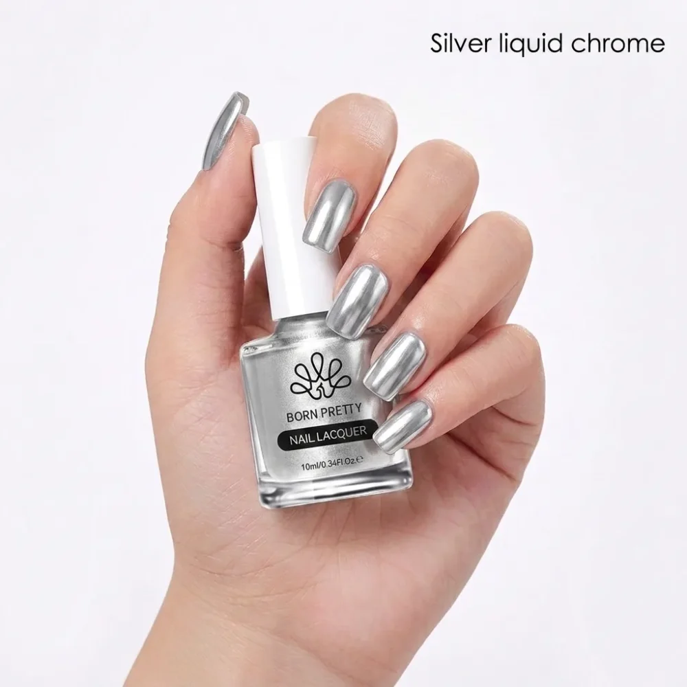 Born Pretty Silver Liquid Chrome Nail Lacquer 10ml