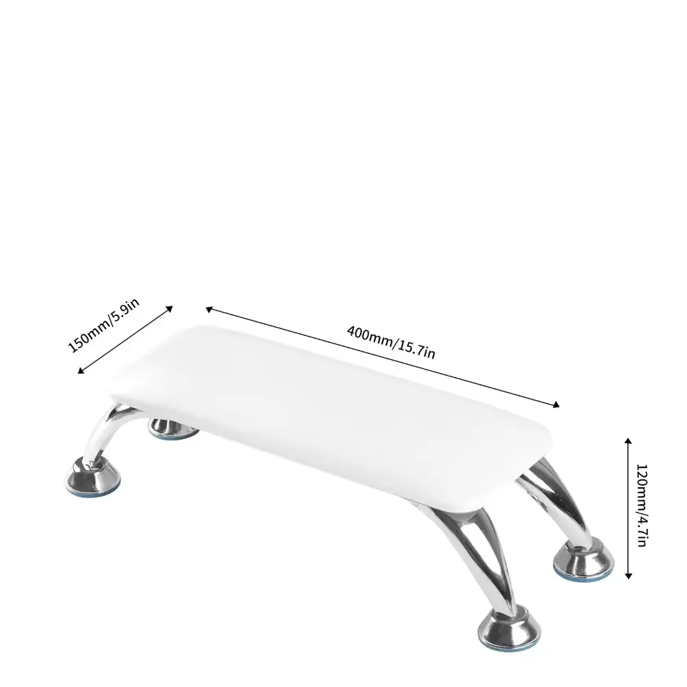 Meem'z Nail Art Armrest Cushion (Ultra-Fine Fiber Leather) 16" x 6" - White