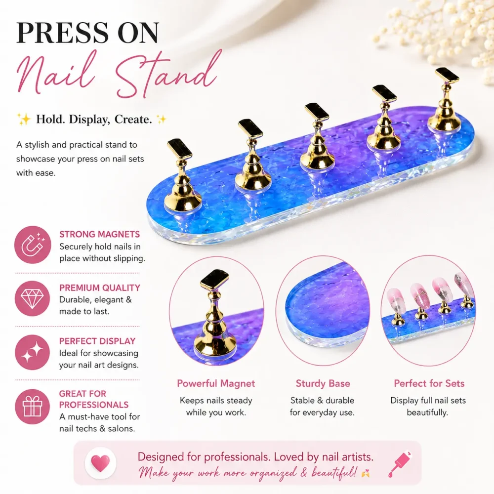 Meemz Press On Nail Display Stand with Magnetic Holders