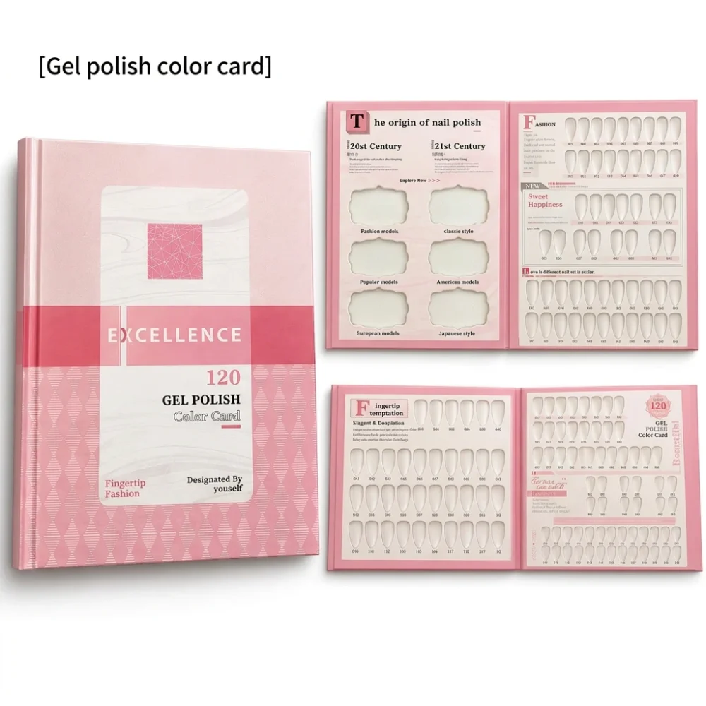 Meem'z 120 Colour Gel Polish Colour Card Book, Pink Display Chart