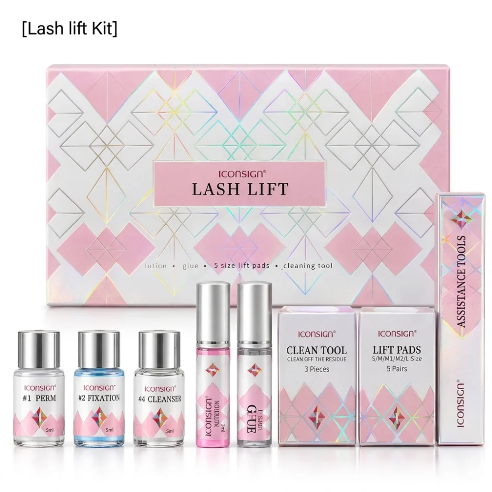 ICONSIGN Lash Lift Kit with Perm, Fixation, Cleanser, Nutrition and Lift Pads