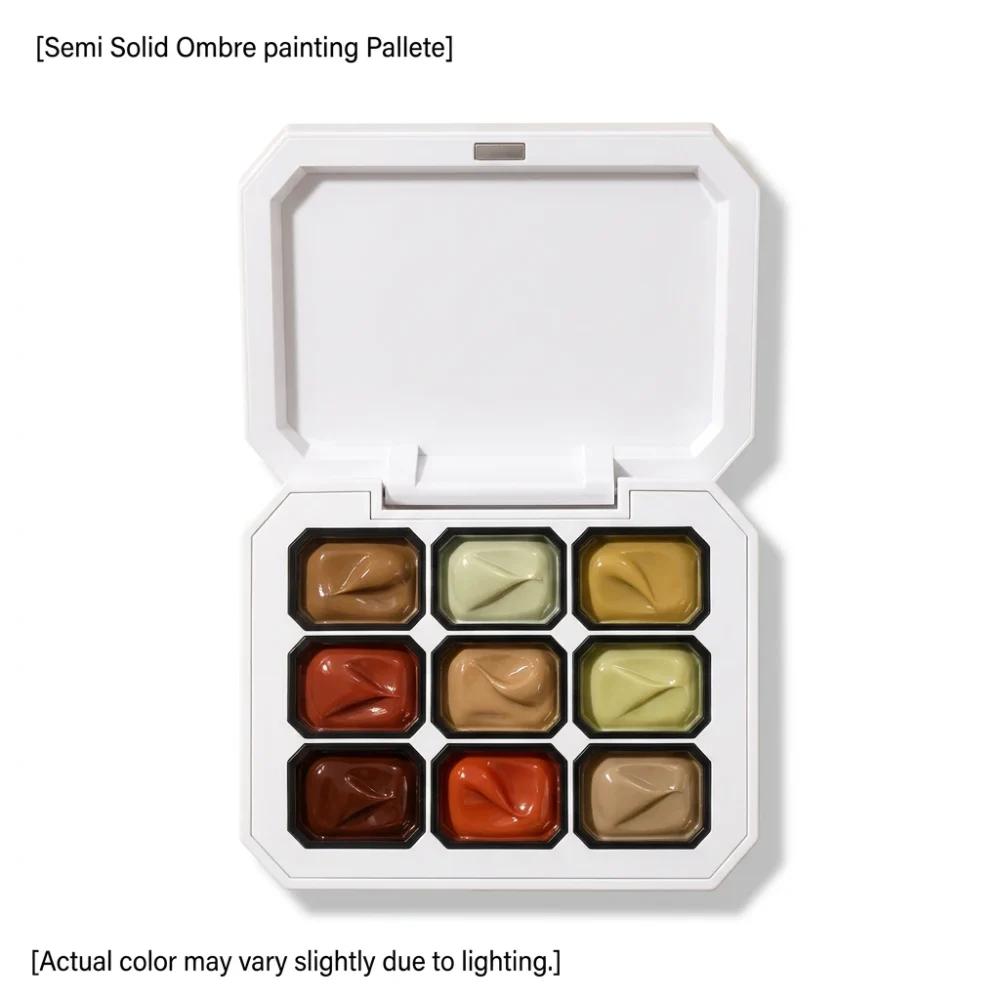 Semi Solid Ombre Painting Gel Palette, 9 Colours, Palette 3