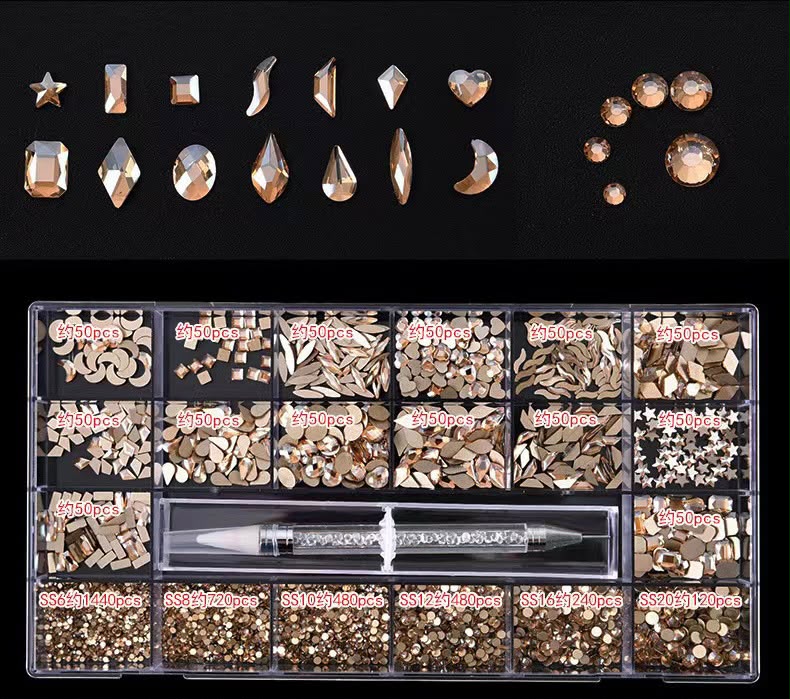 Swarovski Crystal stones for nail art - Champagne