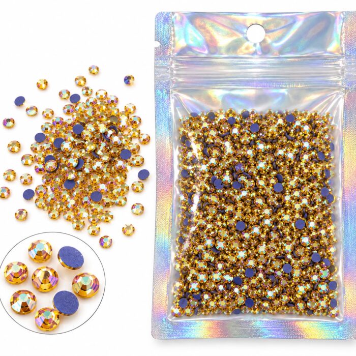 Gold Mini AB Nail Art Stones - AB Gold Gold Mini AB Nail Art Stones - AB Gold