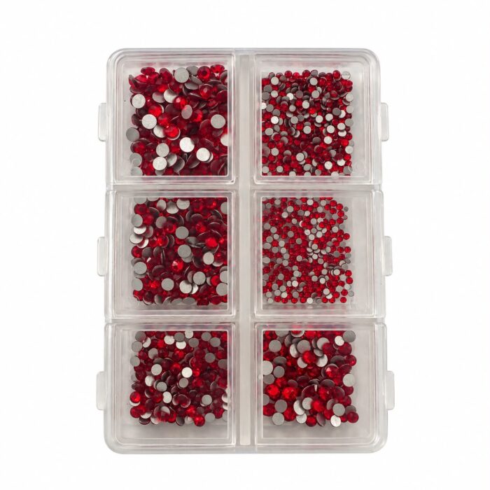 Swarovski Crystals Stones - 6 grid box Red Swarovski Crystals Stones - 6 grid box Red