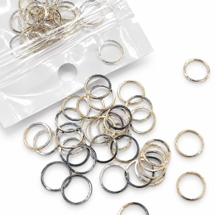 silver Thin Circle Charms -077