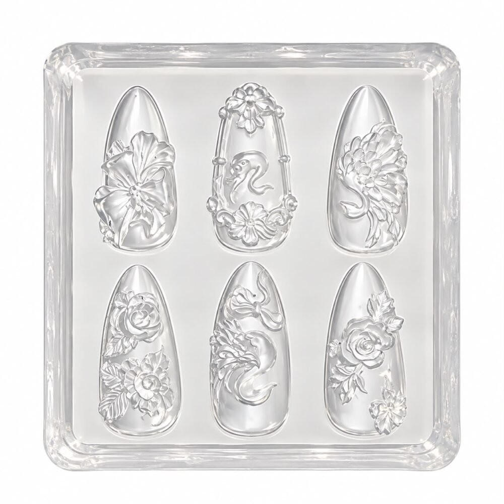 3d Flowers and Swan Nail art mold 5cm x 5cm