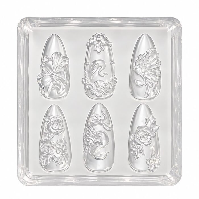 3d Flowers and Swan Nail art mold 5cm x 5cm 3d Flowers and Swan Nail art mold 5cm x 5cm